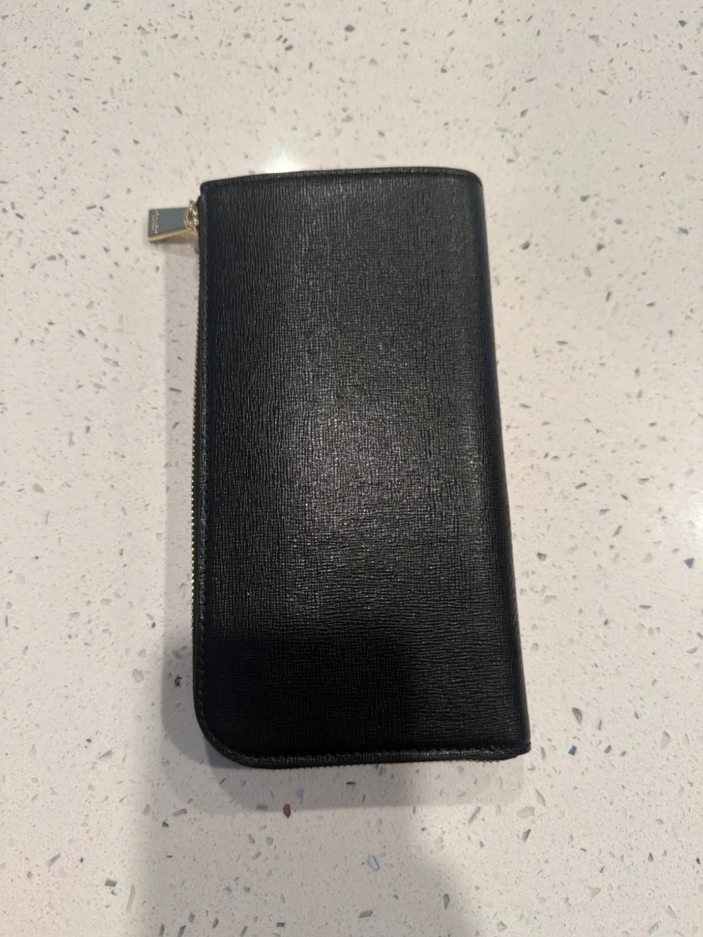 Kate Spade New York Black Saffiano Leather Zip Around Continental Wallet